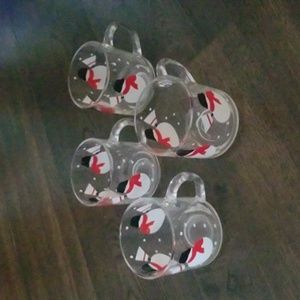 Crate and Barrel Luminarc set of 4 snowman mugs